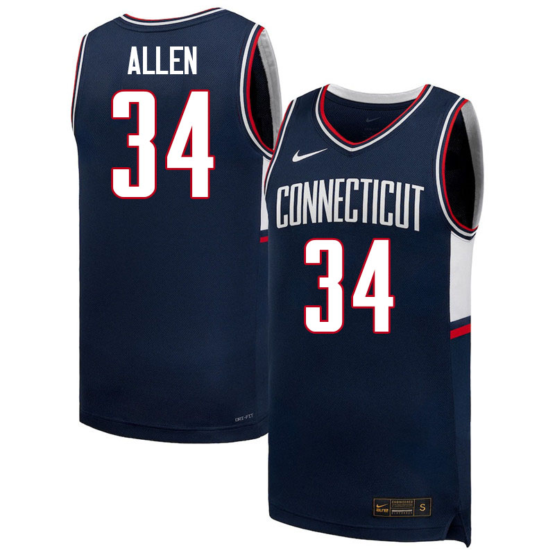 Uconn Huskies #34 Ray Allen College Basketball Jerseys,Uniforms-Retro Navy